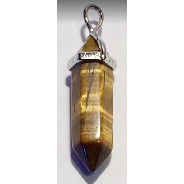 Pendant Point Tigers Eye Gold